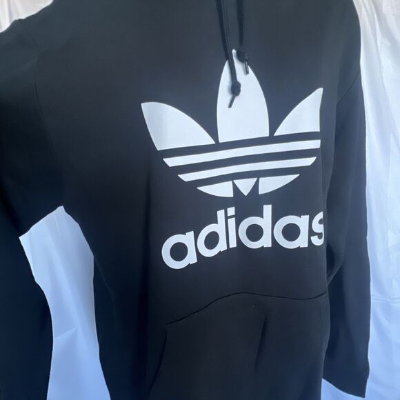 Adidas Originals Mens Trefoil Logo Fleece Pullover Hoodie Size Large Sweatshirt - Picture 7 of 9